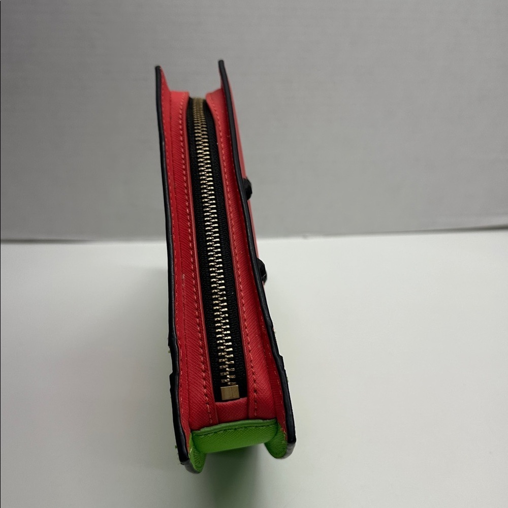Kate Spade Watermelon Make a Splash Clutch Zip Around Iconic 3D Purse Pink Green - Picture 6 of 15